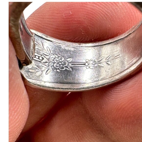 Silverware Artisan Ring Made Of Vintage Community Plate Silver Plated Spoon 8.5 - Picture 5 of 12